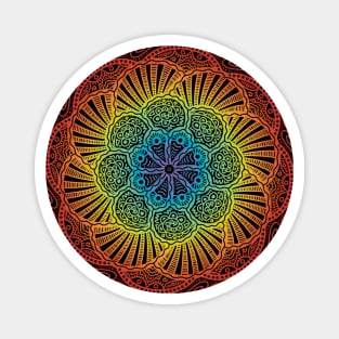 Radiant Floral Mandala Rainbow Magnet